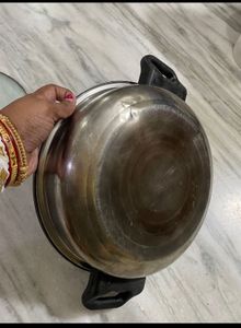 Induction Based Kadhai Stainless With Glass Cover