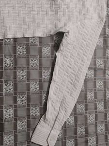 White Textured Button-Up casual Shirt