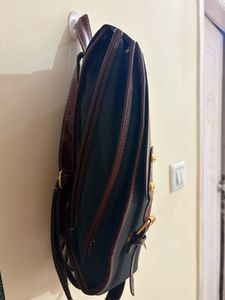 Stylish Leather &amp; Canvas Backpack