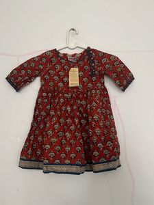 Baby Girl's Red Printed Dress