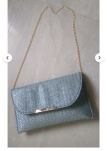 Sparkly Teal Clutch Bag+ golden bengals