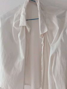 White Collared Oversized Top