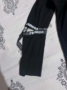 Black Hoodie with White Drawstrings