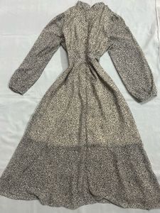 Elegant Sheer Leopard Print Midi Dress
