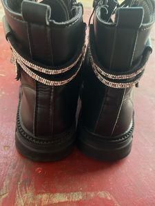 Black Lace-Up Combat Boots
