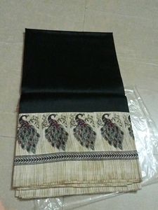 Sari Black And Golden Border