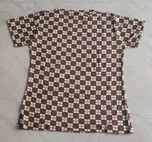 Brown Checkered Pajama Set