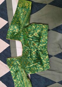 Elegant Green Brocade Saree Blouse