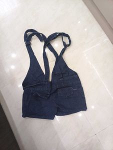 Denim Short Overalls Jumpsuit