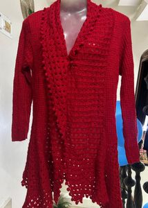 Red Knit Cardigan