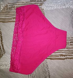 Lace Trim Pink Briefs