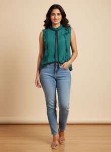 Green Ruffled Top