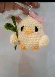 Crochet Chick or Sun Keychain