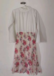 Floral Pleated Fit &amp; Flare Dress