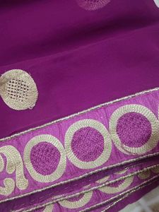 Elegant Purple Ombre Embroidered Saree