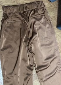 Brown Satin Wide Leg Pants