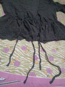 Chic Dark Grey Peplum Cardigan