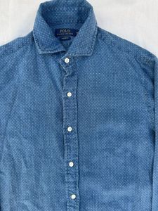Ralph Lauren Men's Blue Dotted Button-Up Shirt
