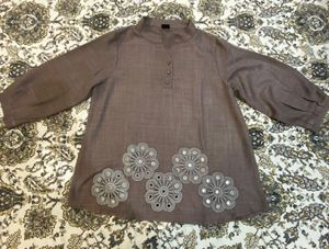 Elegant Brown Kurta and Pants Set