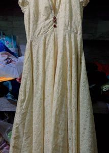 Elegant Embroidered Chikankari Gown