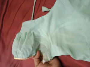 Beautiful Mint Green saree with boluse