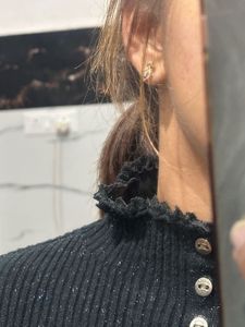 Sparkly Black Button-Up Top