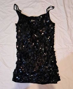Black Sequin long Top
