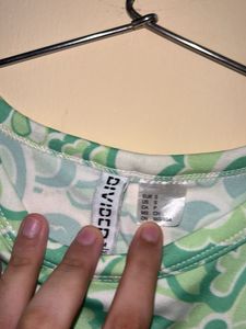 Green Heart Pattern Crop Top