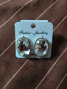 Sparkling Oval Crystal Earrings