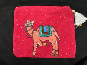 Camel Handpainted Pouch