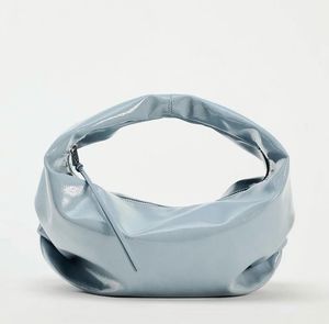 Zara Patent Faux Leather Bag Blue