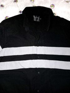 Men's Black &amp; Grey Striped Shirt