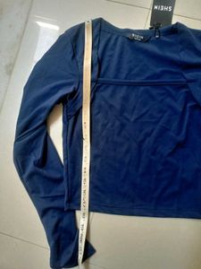Branded  Square Neck Long Sleeve Top