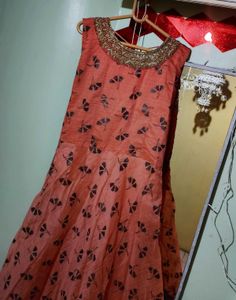 💕Peach Anarkali Gown with dupatta