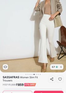 Sassafras White Flared Trousers
