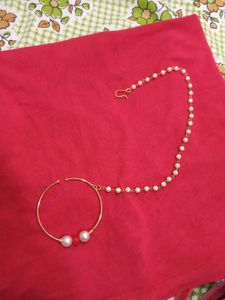 Elegant Pearl Nath with Red Accent