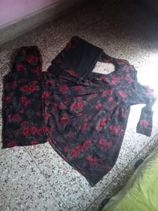 Floral Print Frock Set with plazzo