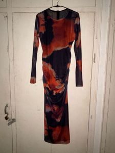 Brown Mesh Dress