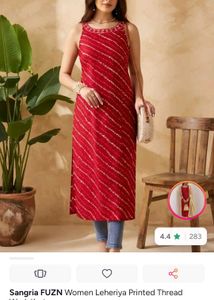 Stylish Red Bandhani Kurta