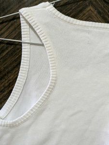 White Ribbed Tank Top