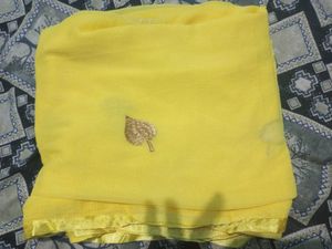 Vibrant Yellow Embroidered dupatta