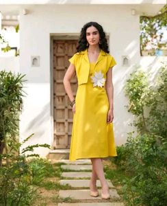 Chic Yellow Dress with Jacket