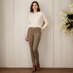Zara Faux Suede Ankle Zip Skinny Leg Stretch Pants