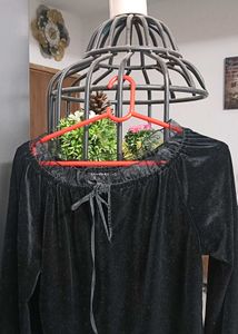 Black Velvet Off-Shoulder Top