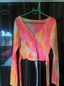 Tie-Dye Wrap Crop Top