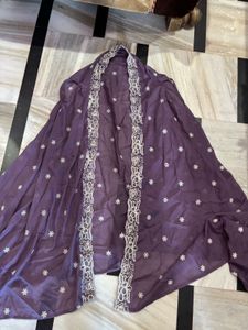 Embroidered Purple Blouse , plazo wit