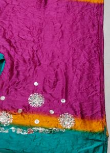 Vibrant Saree with Embellishments