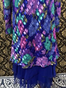 Vibrant Floral Print Tiered Dress
