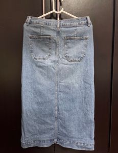 Denim Skirt With Patch Pockets