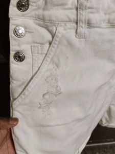 Jealous 21 White Dungarees Size Large